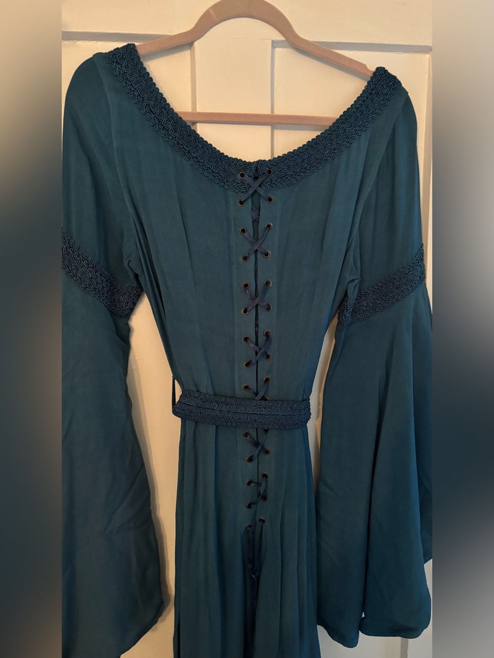 Holy Clothing Eowyn Maxi Renaissance Medieval Cosplay Ren Faire Corset Dress - Picture 8 of 8